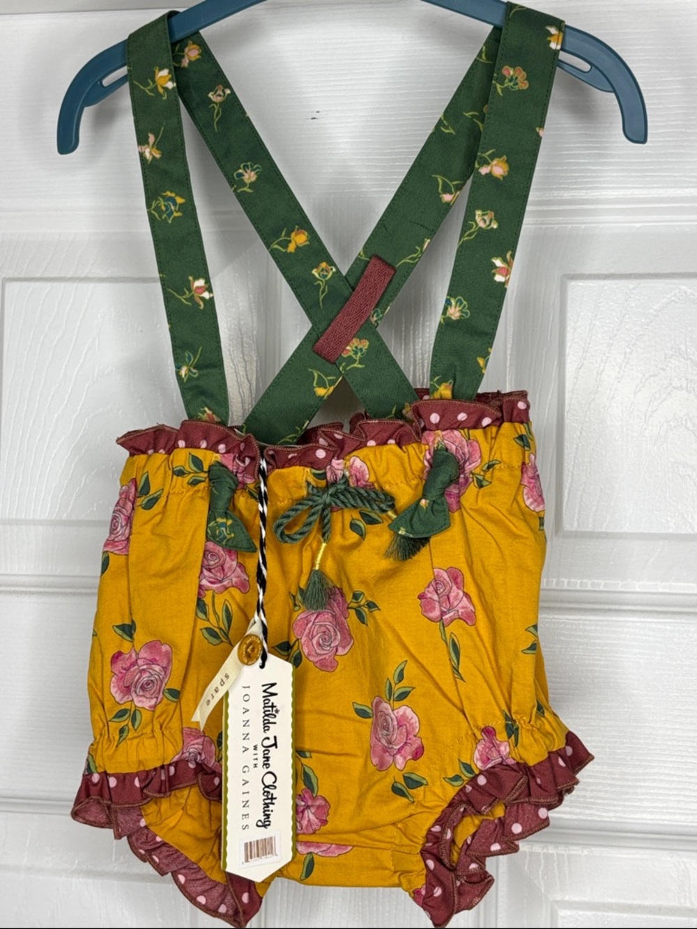 Matilda Jane Mustard Yellow Floral Suspender Bloomers